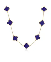 The Lovery Large Lapis Clover Necklace 14K Gold