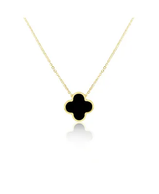 The Lovery Onyx Single Clover Necklace