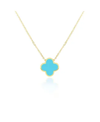 The Lovery Extra Large Turquoise Single Clover Necklace