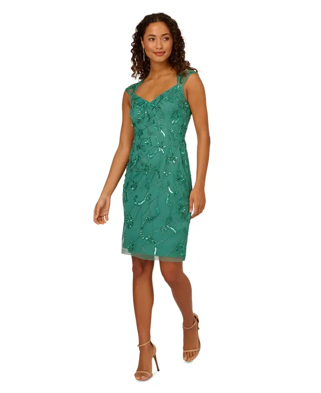 Women's Beaded Sleeveless Midi Dress