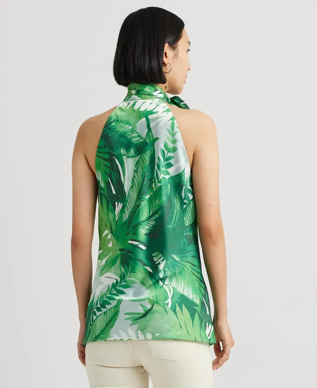 Lauren Ralph Women's Printed Halter-Neck Swimsuit