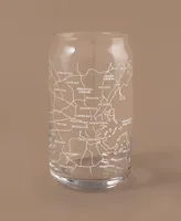 Narbo The Can Boston Map 16 oz Everyday Glassware, Set of 2