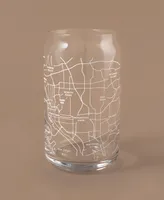 Narbo The Can San Diego Map 16 oz Everyday Glassware, Set of 2