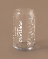 Narbo The Can Portland Or Map 16 oz Everyday Glassware, Set of 2