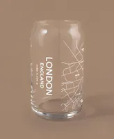 Narbo The Can London Map 16 oz Everyday Glassware, Set of 2