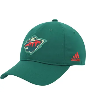 Men's adidas Green Minnesota Wild Primary Logo Slouch Adjustable Hat