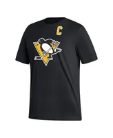 Men's adidas Sidney Crosby Black Pittsburgh Penguins Fresh Name and Number T-shirt