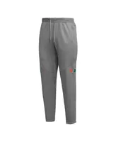 Men's adidas Gray Miami Hurricanes 2023 Travel Aeroready Tapered Pants