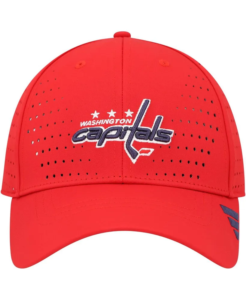 Men's adidas Red Washington Capitals Laser Perforated Aeroready Adjustable Hat