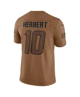 Men's Nike Justin Herbert Brown Distressed Los Angeles Chargers 2023 Salute To Service Limited Jersey