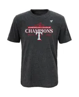 Big Boys Fanatics Heather Charcoal Texas Rangers 2023 American League Champions Locker Room T-shirt