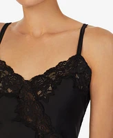 Lauren Ralph Lace-Trim Satin Chemise Nightgown Lingerie