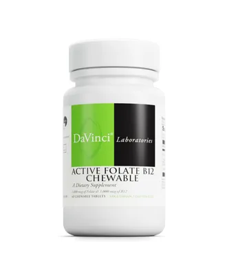 DaVinci Labs Active Folate B12 Chewable - Dietary Supplement to Support Heart Health, Healthy Nerves, Immune Function and Energy Production