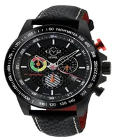 GV2 by Gevril Men's Scuderia Black Leather Watch 45mm