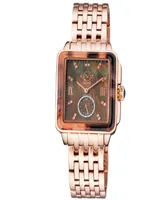 GV2 by Gevril Women's Bari Tortoise Rose Gold-Tone Stainless Steel Watch 34mm