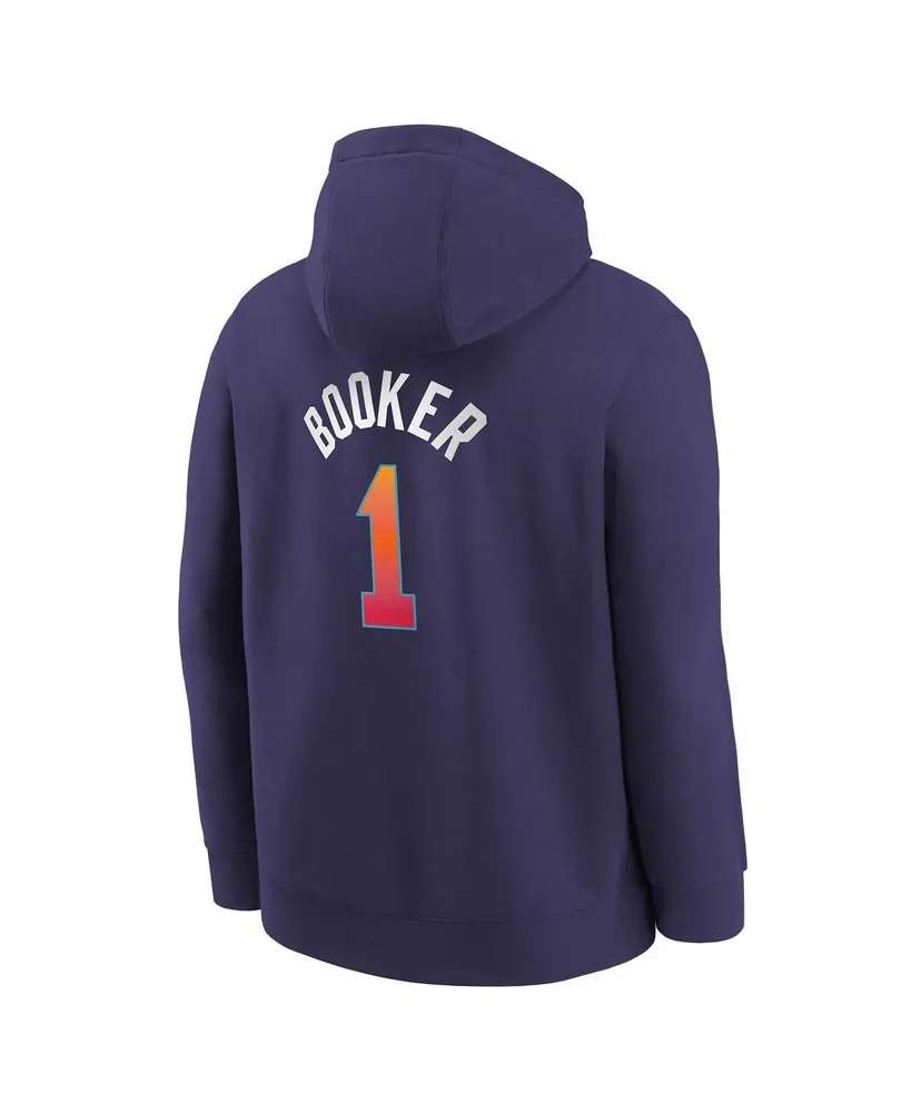 Big Boys Nike Devin Booker Purple Phoenix Suns 2023/24 City Edition Name and Number Pullover Hoodie