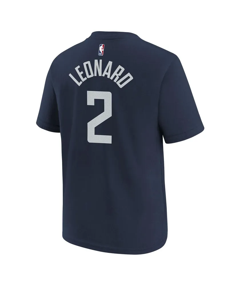 Big Boys Nike Kawhi Leonard Navy La Clippers 2023/24 City Edition Name and Number T-shirt