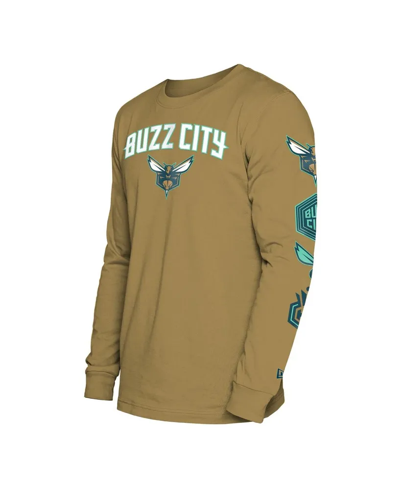 Men's New Era Tan Charlotte Hornets 2023/24 City Edition Long Sleeve T-shirt