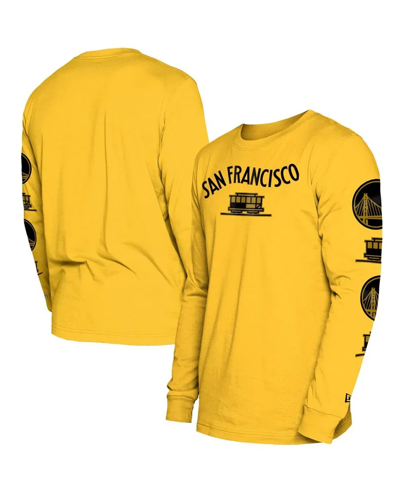 Men's New Era Yellow Golden State Warriors 2023/24 City Edition Long Sleeve T-shirt