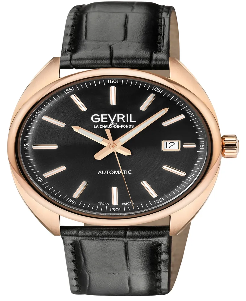 Gevril Men's Five Points Leather Watch 40mm