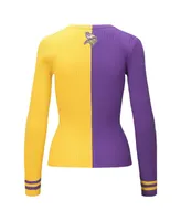 Women's Staud Purple, Gold Minnesota Vikings Cargo Sweater