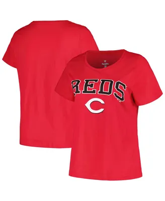Women's Profile Red Cincinnati Reds Plus Arch Logo T-shirt