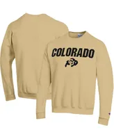 Men's Champion Gold Colorado Buffaloes Straight Over Logo Powerblend Pullover Sweatshirt