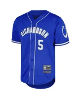 Men's Pro Standard Anthony Richardson Royal Indianapolis Colts Mesh Baseball Button-Up T-shirt