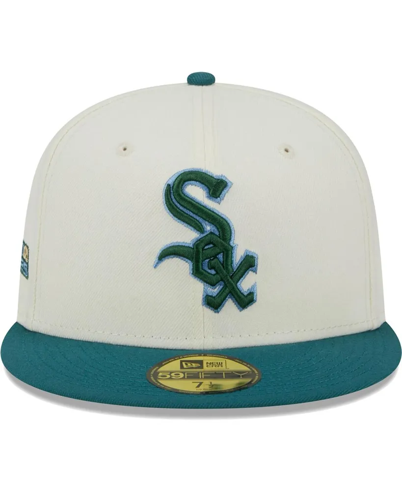 Men's New Era Cream Chicago White Sox Chrome Evergreen 59FIFTY Fitted Hat