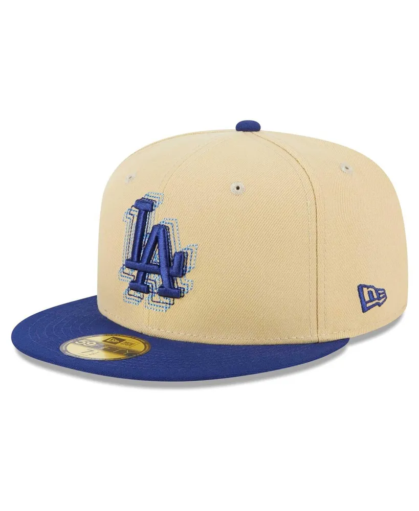 Men's New Era Cream, Royal Los Angeles Dodgers Illusion 59FIFTY Fitted Hat
