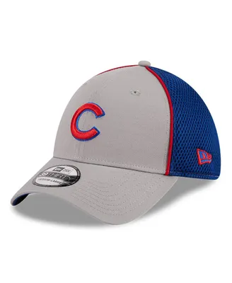 Men's New Era Gray Chicago Cubs Pipe 39THIRTY Flex Hat