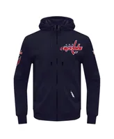 Men's Pro Standard Navy Washington Capitals Classic Chenille Full-Zip Hoodie Jacket