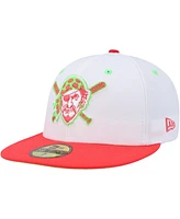 Men's New Era White, Coral Pittsburgh Pirates Three Rivers Stadium 30th Anniversary Strawberry Lolli 59FIFTY Fitted Hat