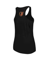 Women's Soft As A Grape Black Baltimore Orioles Plus Swing for the Fences Racerback Tank Top