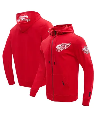 Men's Pro Standard Red Detroit Red Wings Classic Chenille Full-Zip Hoodie Jacket