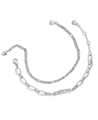 Women's Wear by Erin Andrews x Baublebar Silver-Tone Indianapolis Colts Linear Bracelet Set - Silver
