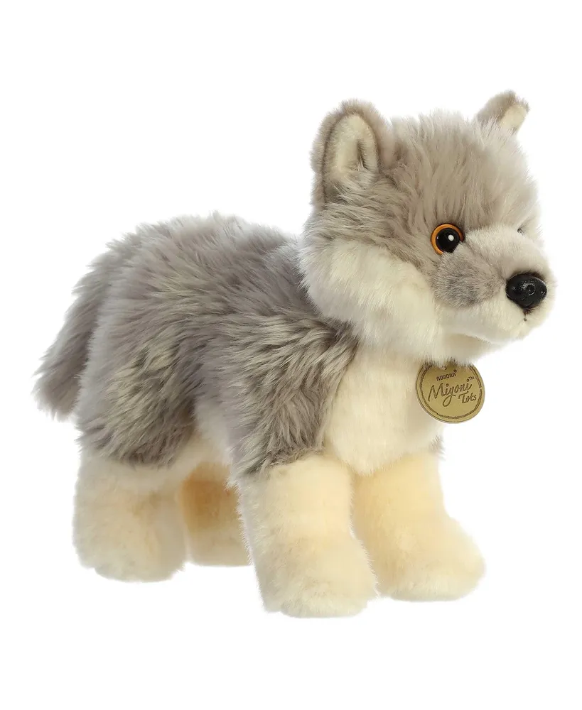 Aurora Medium Wolf Pup Miyoni Tots Adorable Plush Toy Gray 10"