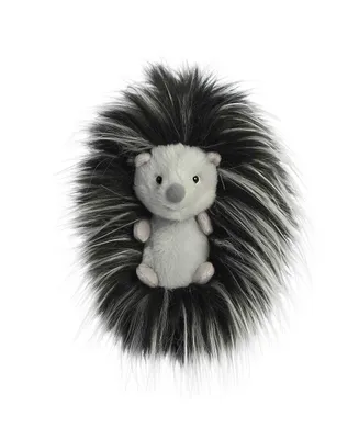 Aurora Small Spade Hedgehog Luxe Boutique Exquisite Plush Toy Black 6"