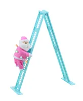 17" Animated Tabletop Pastel Climbing Santa