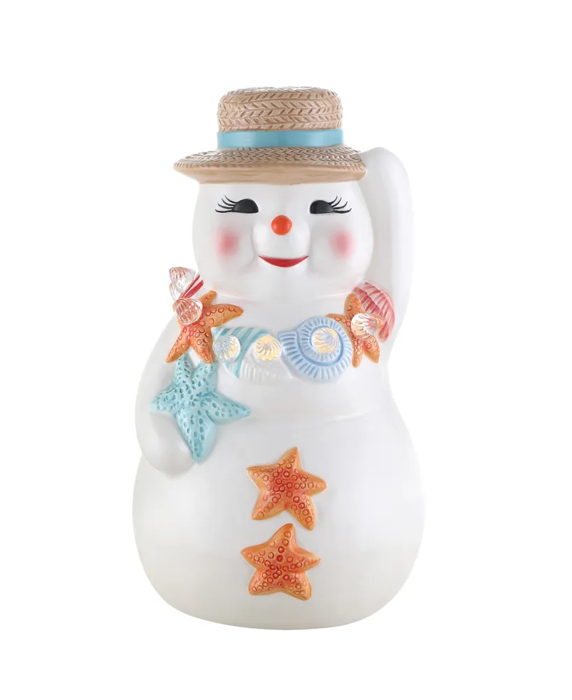 10" Ceramic Beach Snowman