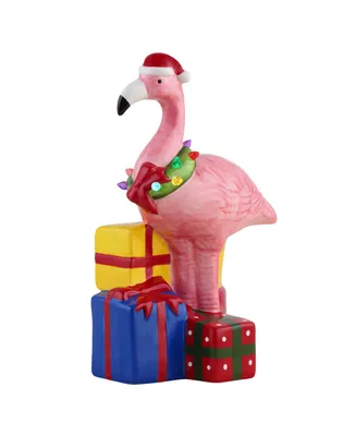 10" Ceramic Beach Flamingo