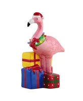 10" Ceramic Beach Flamingo