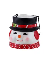 5" Nostalgic Ceramic Container Snowman