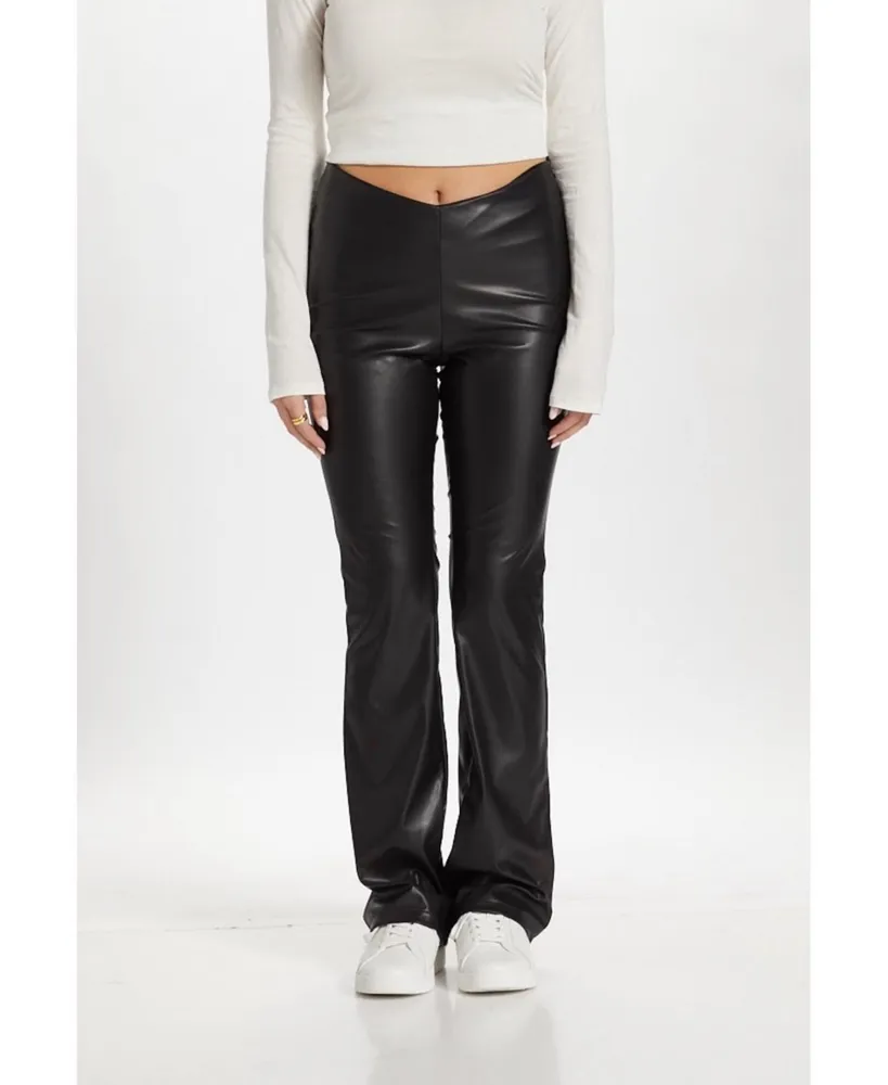 Petite Faux Leather And Ponte Leggings