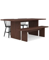 Closeout! Bernia 4pc Dining Set (Table + 2 Dining Chairs + Bench)