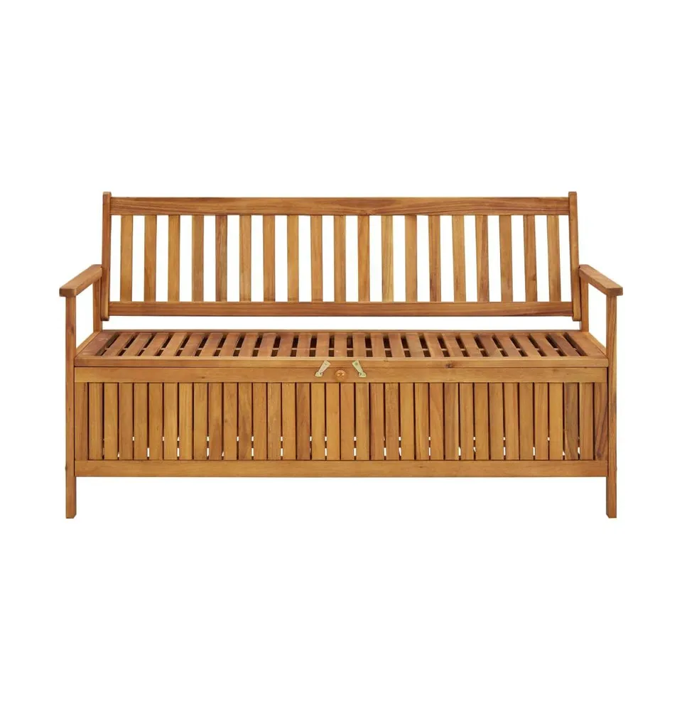 Patio Storage Bench 58.3" Solid Acacia Wood
