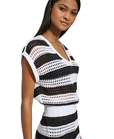 Dkny Women's Crochet Cotton Cover-Up Dress