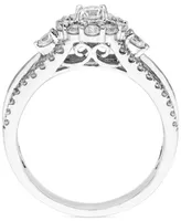 Diamond Halo Engagement Ring (1 ct. t.w.) in 14k White Gold