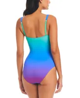 Bleu by Rod Beattie Women's Heat Of The Moment Shirred Bandeau One-Piece Swimsuit