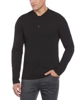 Perry Ellis Men's Vertical Ribbing Long-Sleeve Henley Shirt